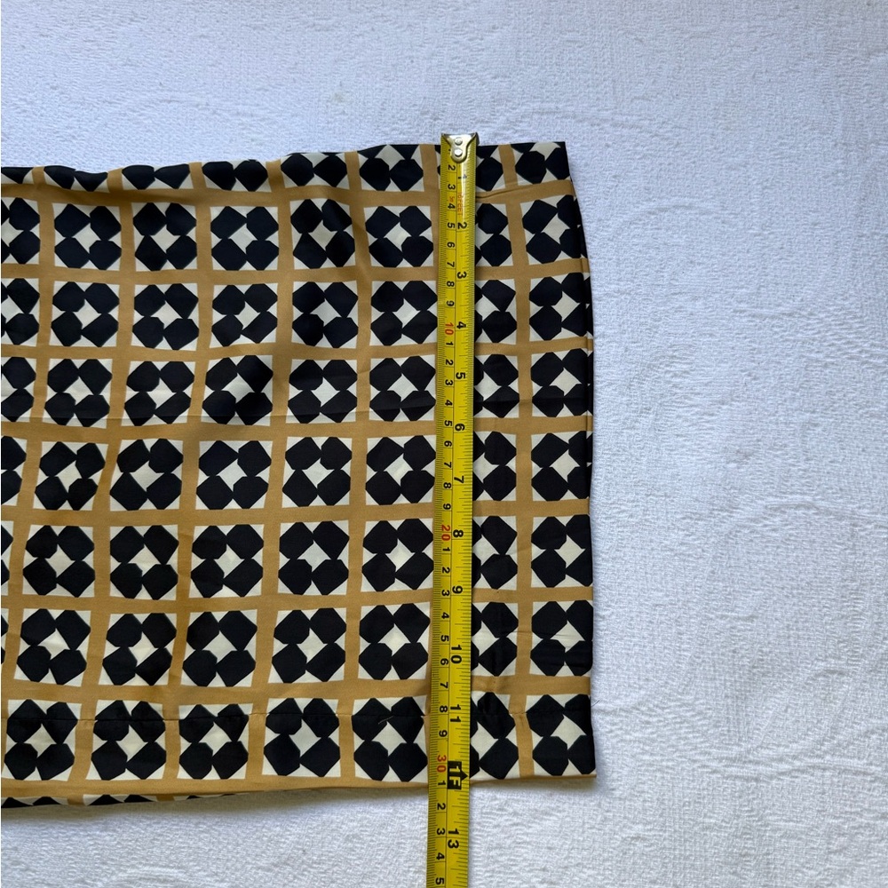 ZARA Printed Wide Leg Pants Geometric Camel & Black Side Zip Size M Boho - Picture 11 of 15